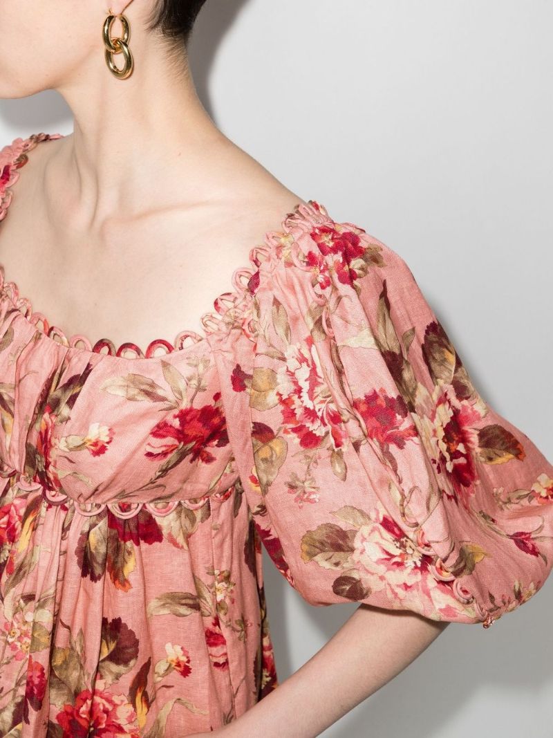 Cassia Scalloped Floral Mini Dress
