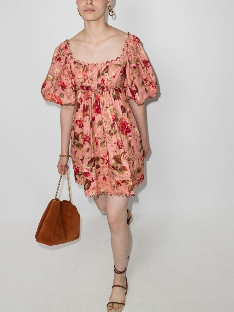 Cassia Scalloped Floral Mini Dress
