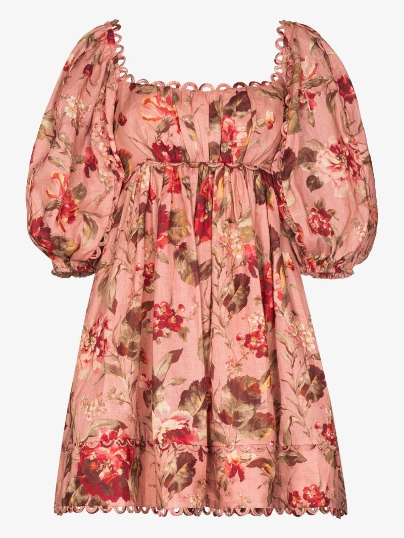 Cassia Scalloped Floral Mini Dress