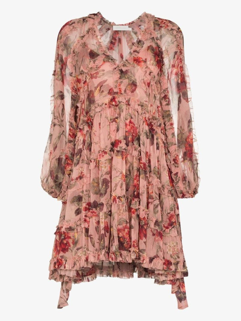 Cassia Floral Tiered Mini Dress