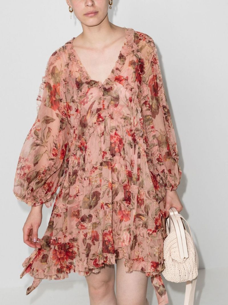 Cassia Floral Tiered Mini Dress
