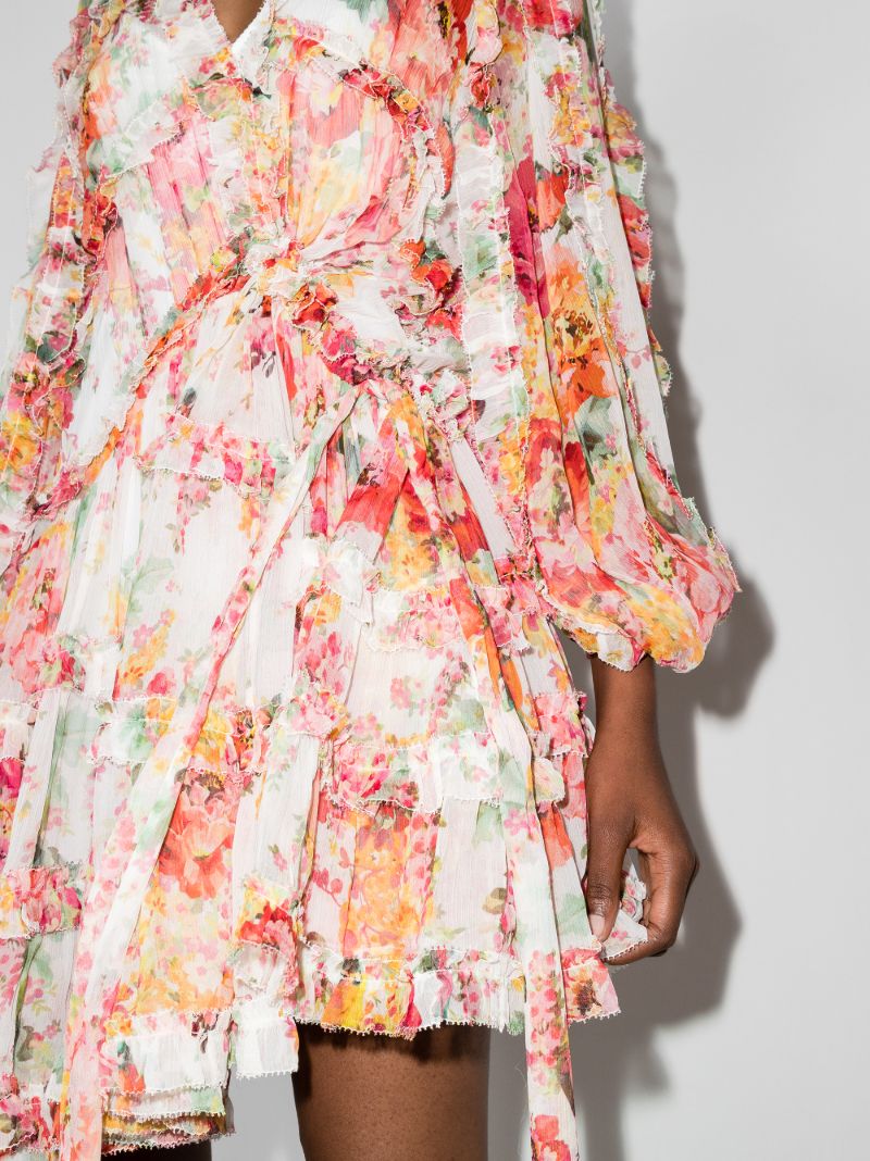 Mae Frilled Billow Silk Dress