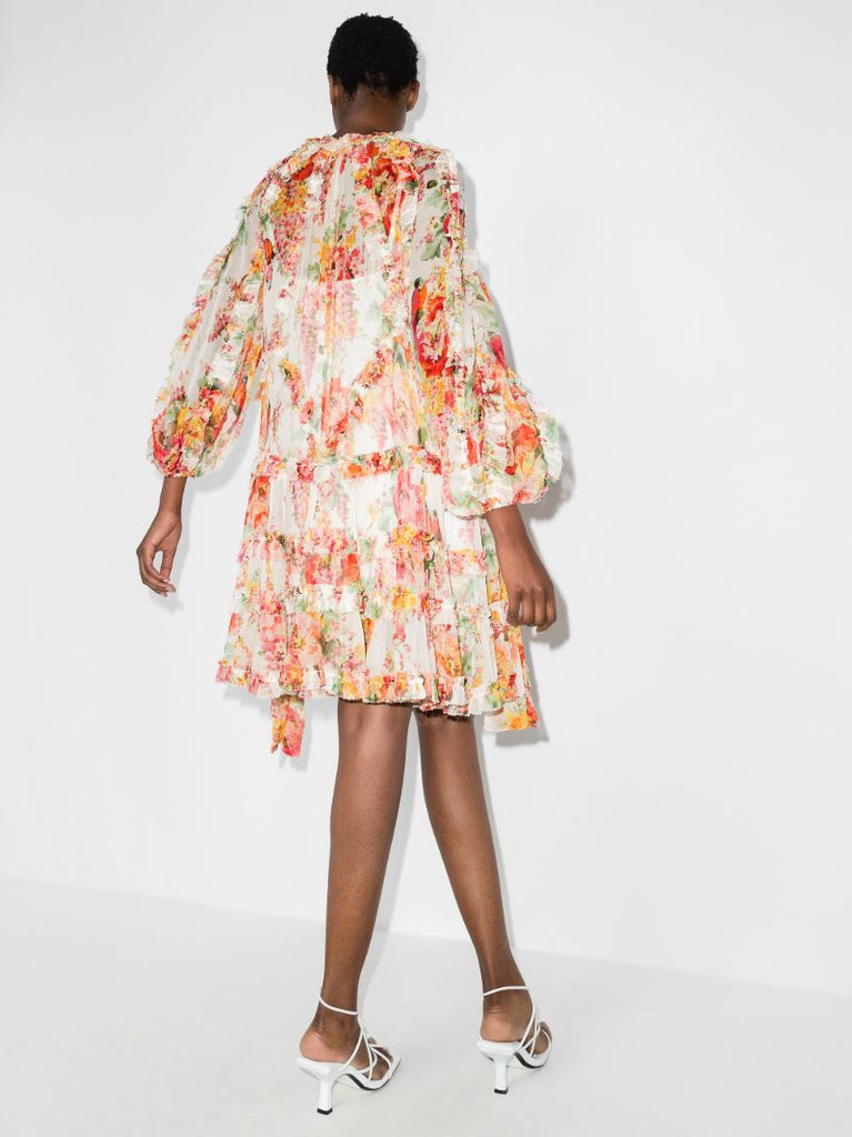 Mae Frilled Billow Silk Dress