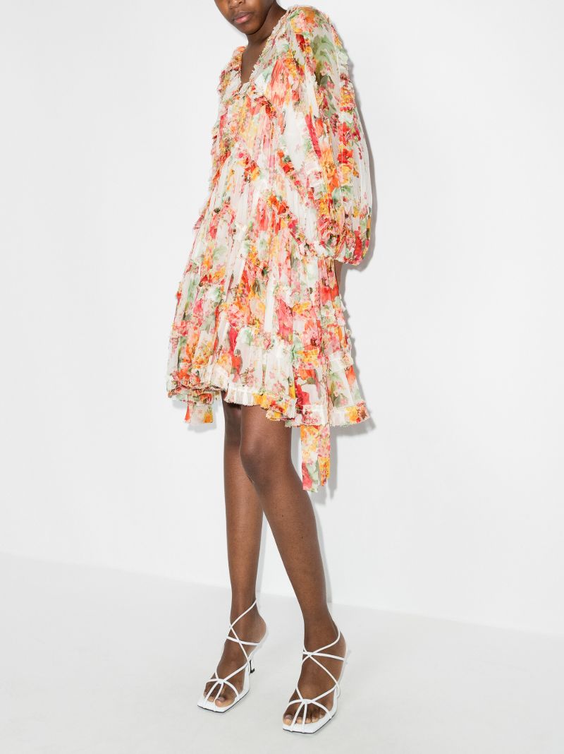 Mae Frilled Billow Silk Dress