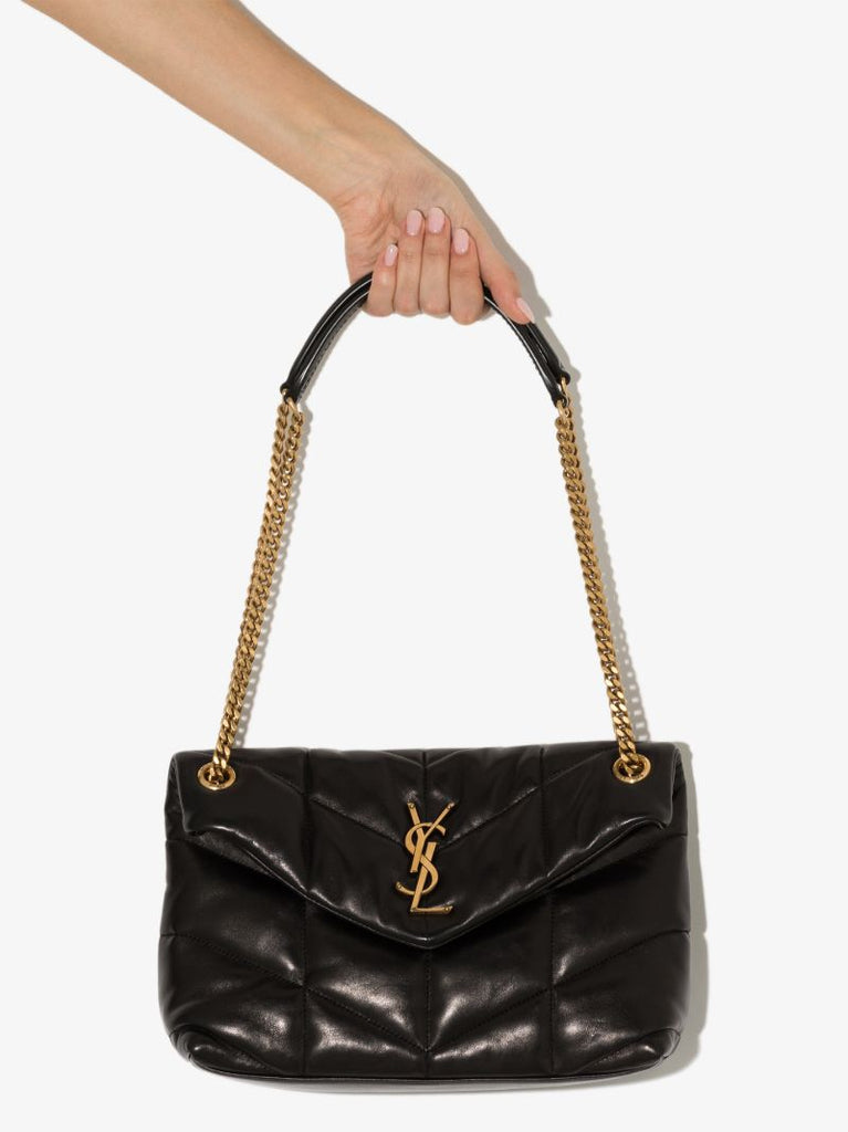 Black Loulou Puffer Small Leather Shoulder Bag