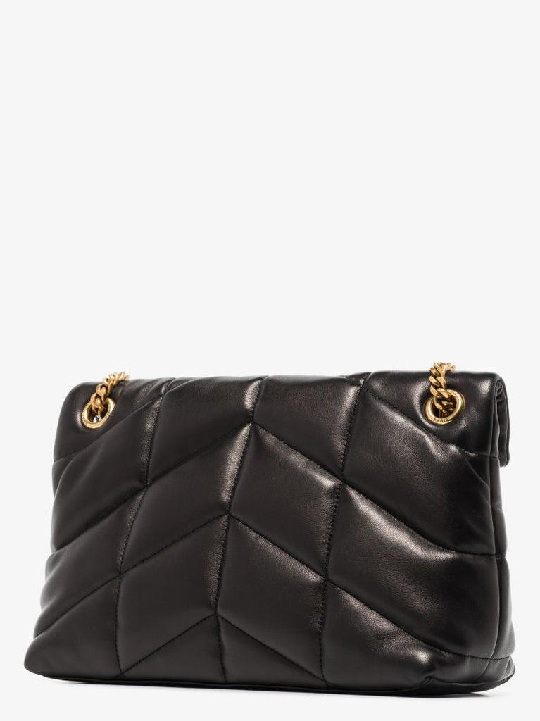 Black Loulou Puffer Small Leather Shoulder Bag