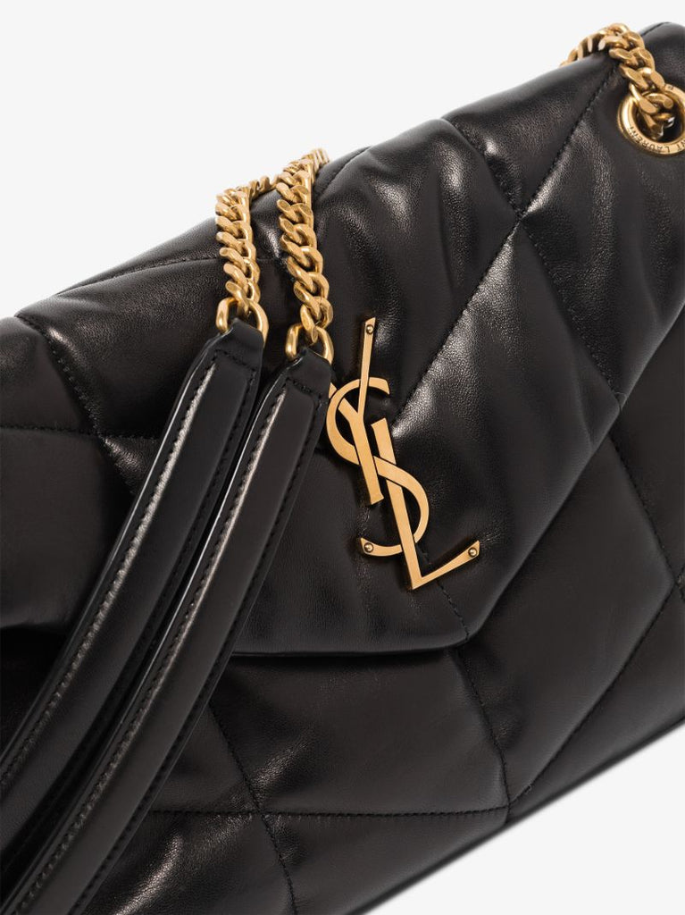 Black Loulou Puffer Small Leather Shoulder Bag