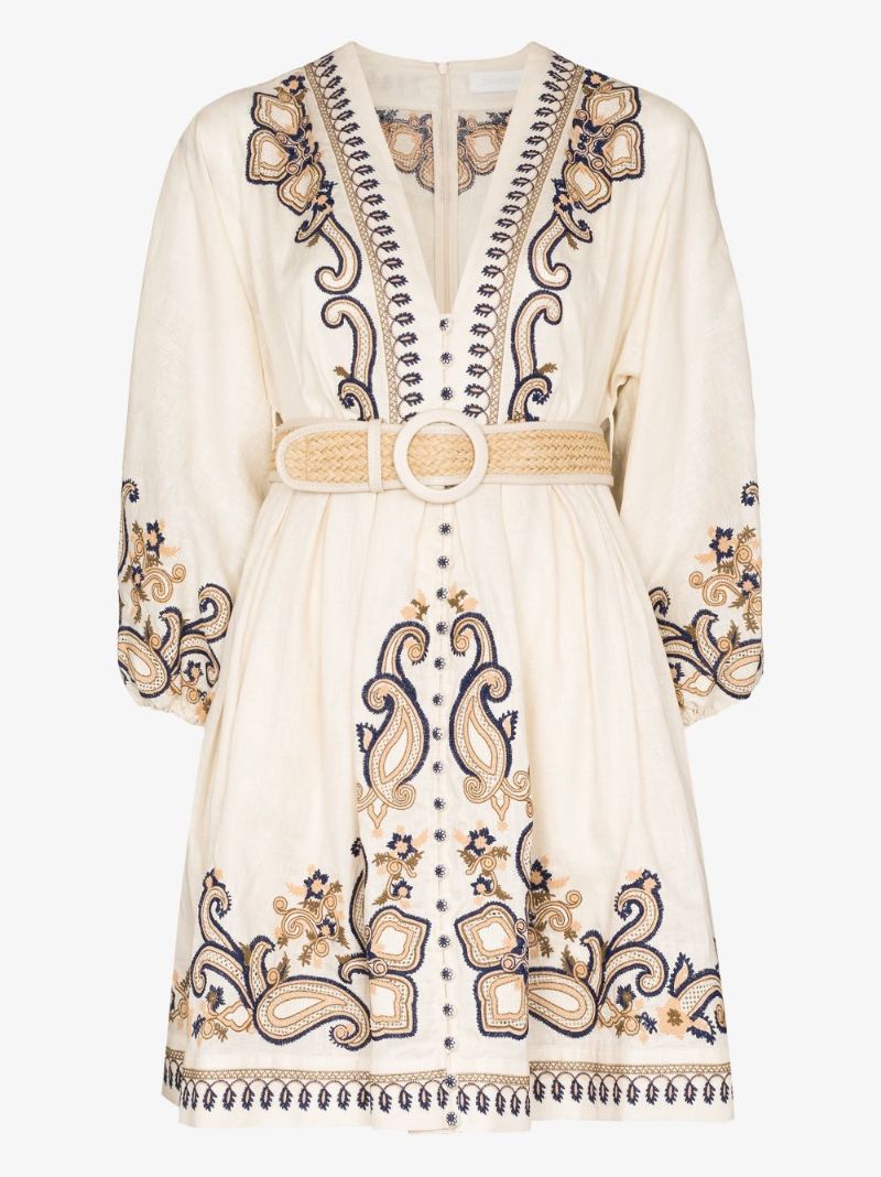Aliane Embroidered Paisley Dress