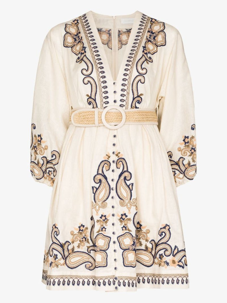Aliane Embroidered Paisley Dress