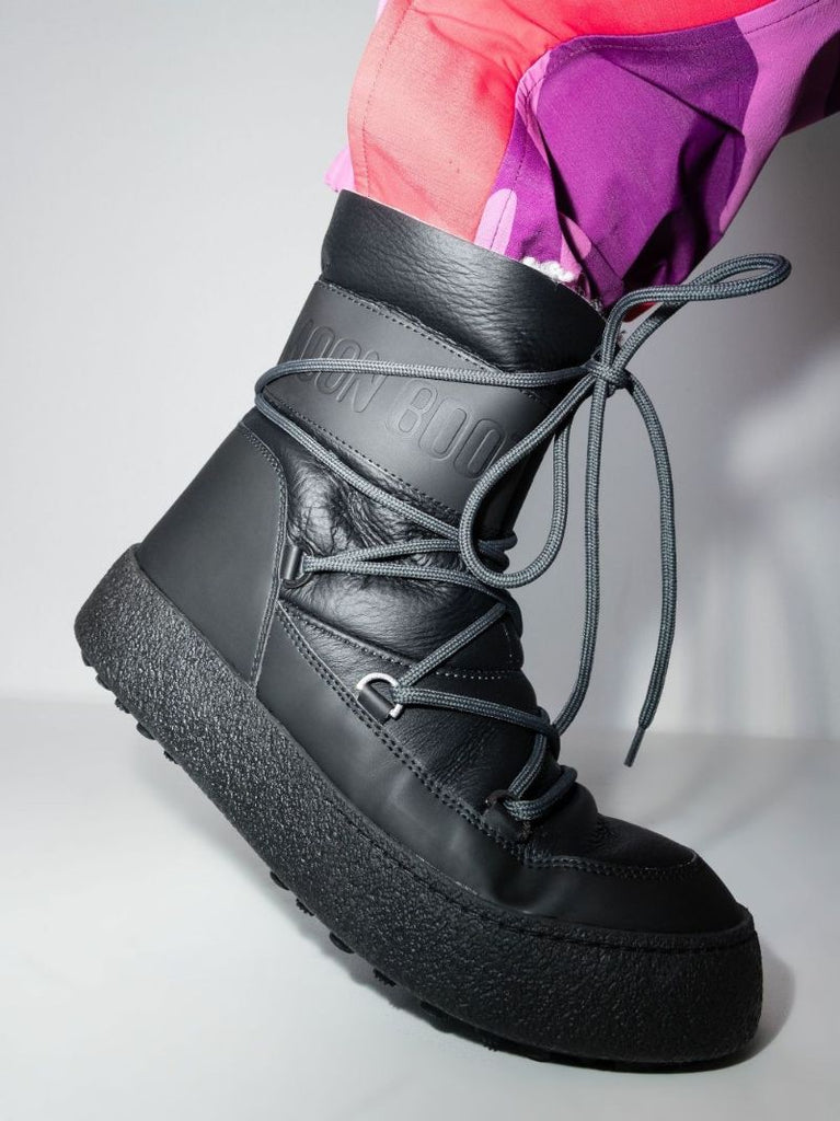 Black Mtrack Tube Leather Boots