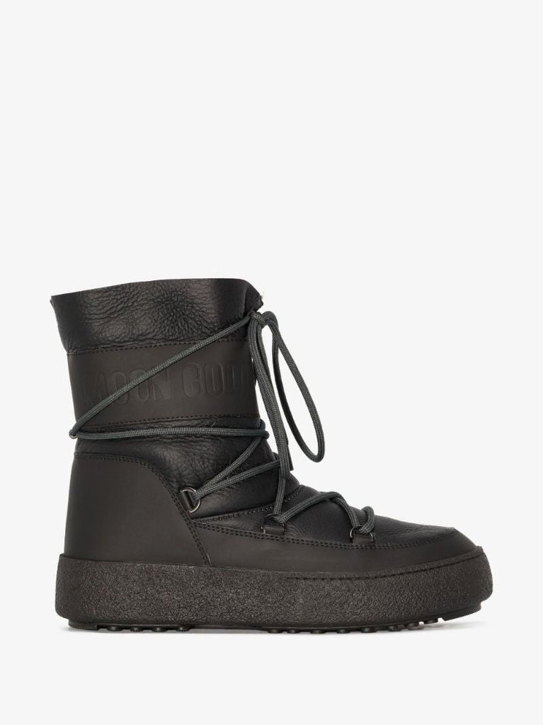 Black Mtrack Tube Leather Boots