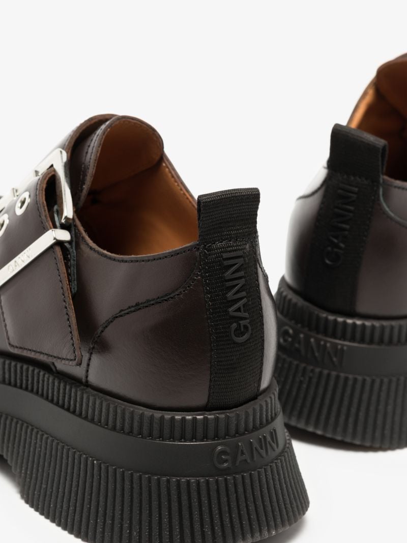 Brown Flatform Leather Loafers