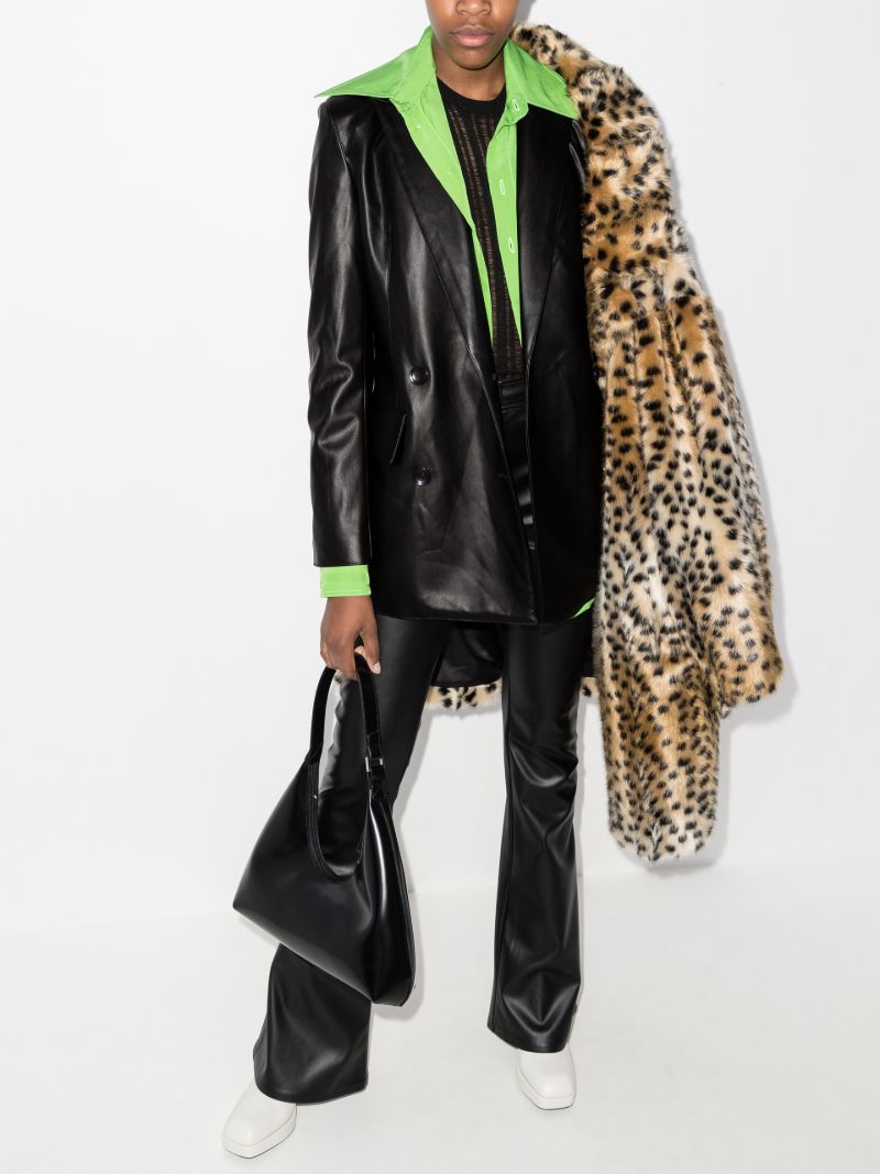 Jodie Double-breasted Faux Leather Blazer