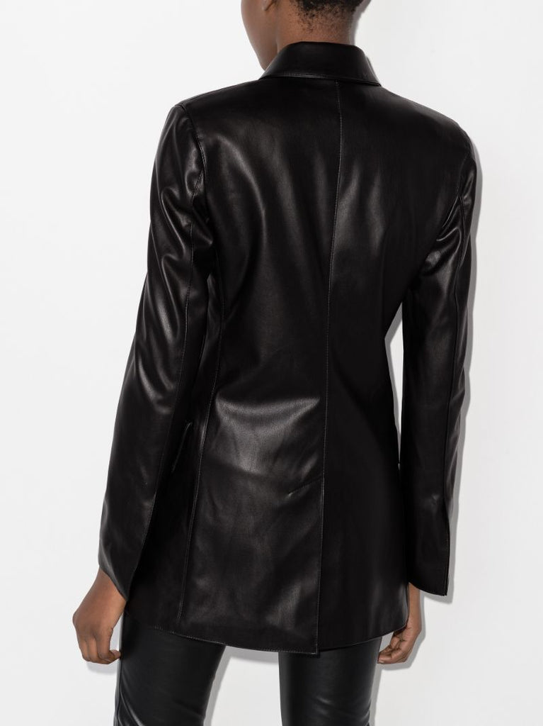 Jodie Double-breasted Faux Leather Blazer