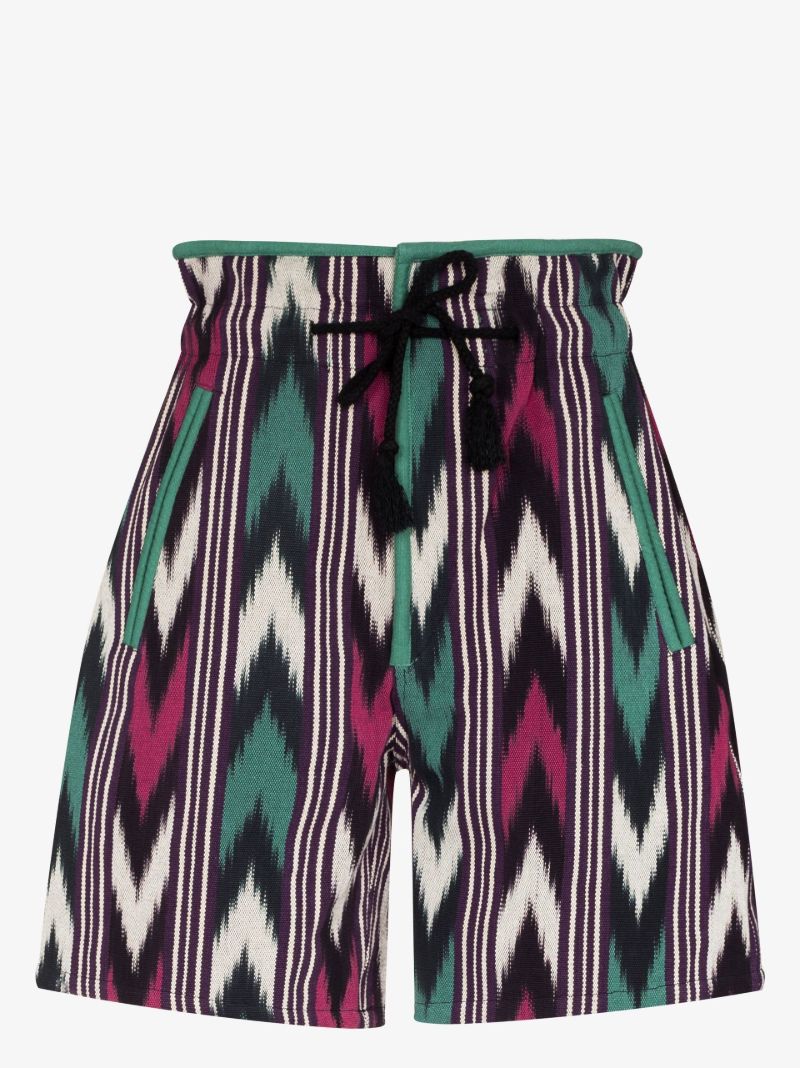Linima Ikat Zigzag Print Cotton Shorts