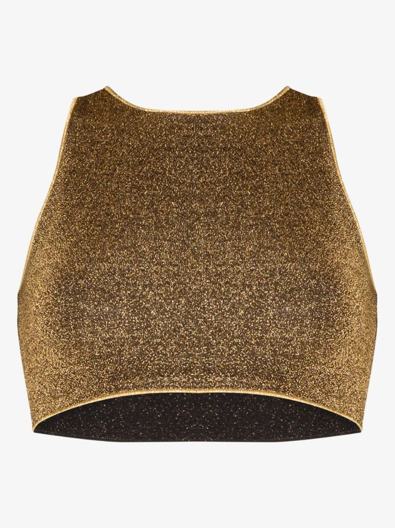 LumiÃ_x0083_Â¨re Metallic Crop Top