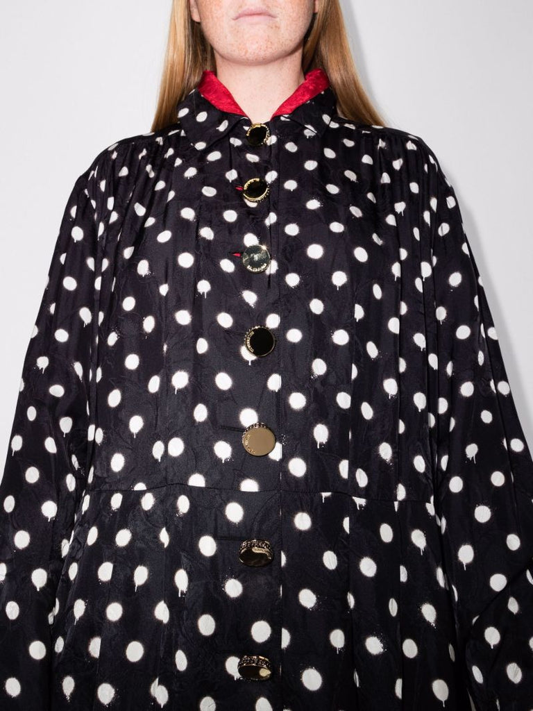 Jacquard Polka Dot Reversible Dress
