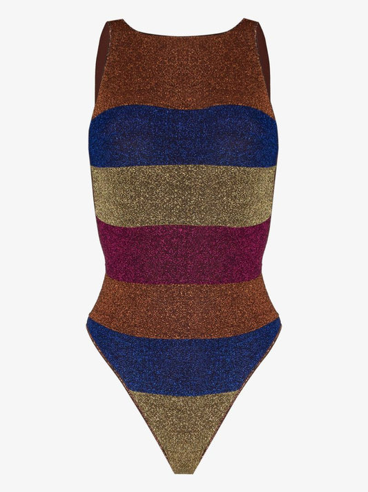 LumiÃ_x0083_Â©re Metallic Striped Swimsuit