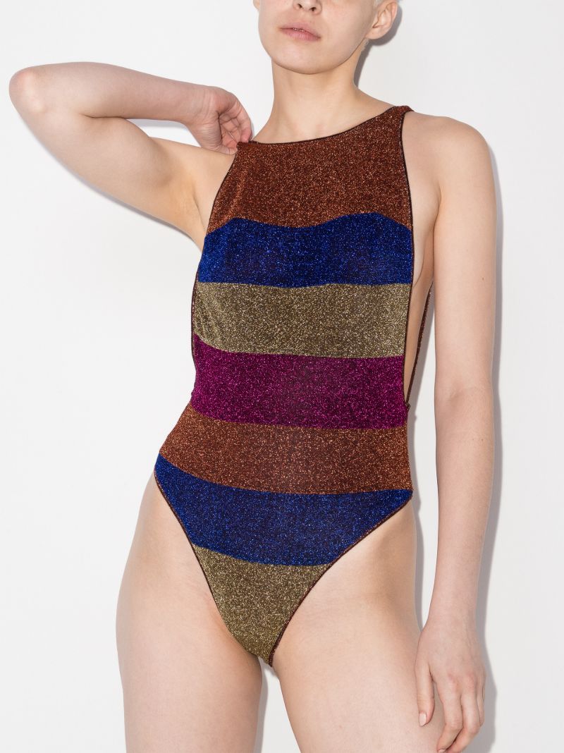 LumiÃ_x0083_Â©re Metallic Striped Swimsuit