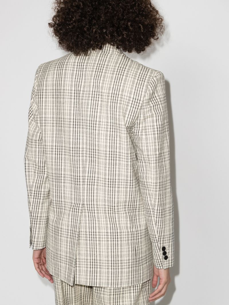 Leagaya Double-breasted Checked Blazer