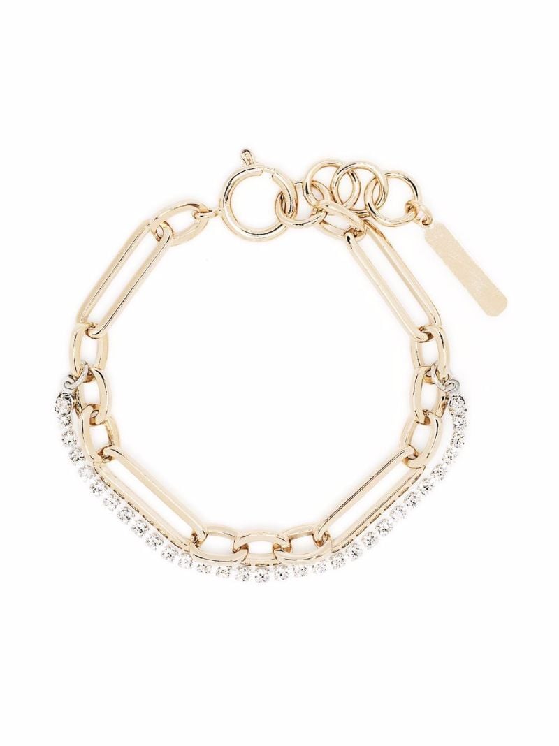24k Yellow Gold Plate Paloma Chain Link Crystal Bracelet