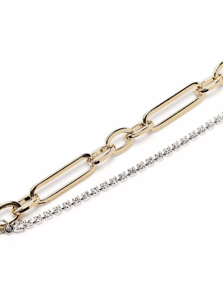 24k Yellow Gold Plate Paloma Chain Link Crystal Bracelet