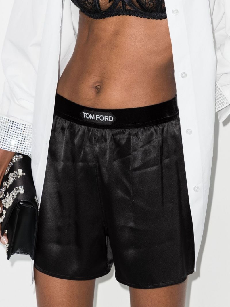 Logo Waistband Silk Shorts