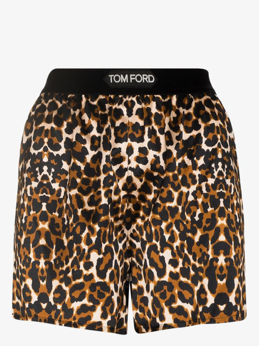 Logo Leopard Print Shorts