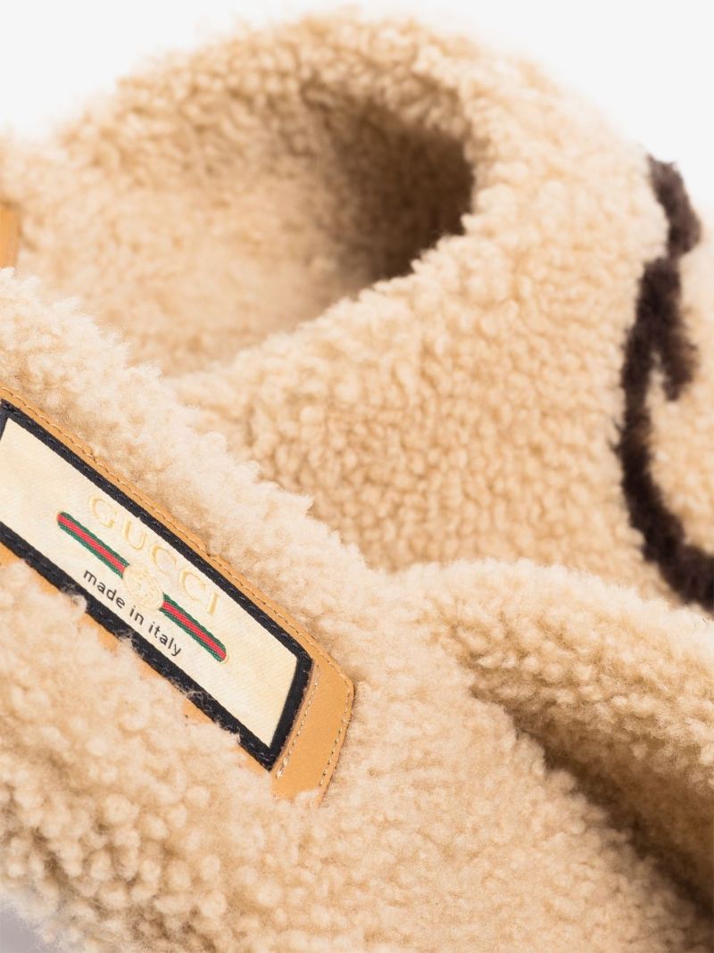 Brown Eileen Gg Shearling Slippers