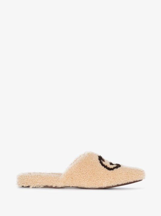Brown Eileen Gg Shearling Slippers