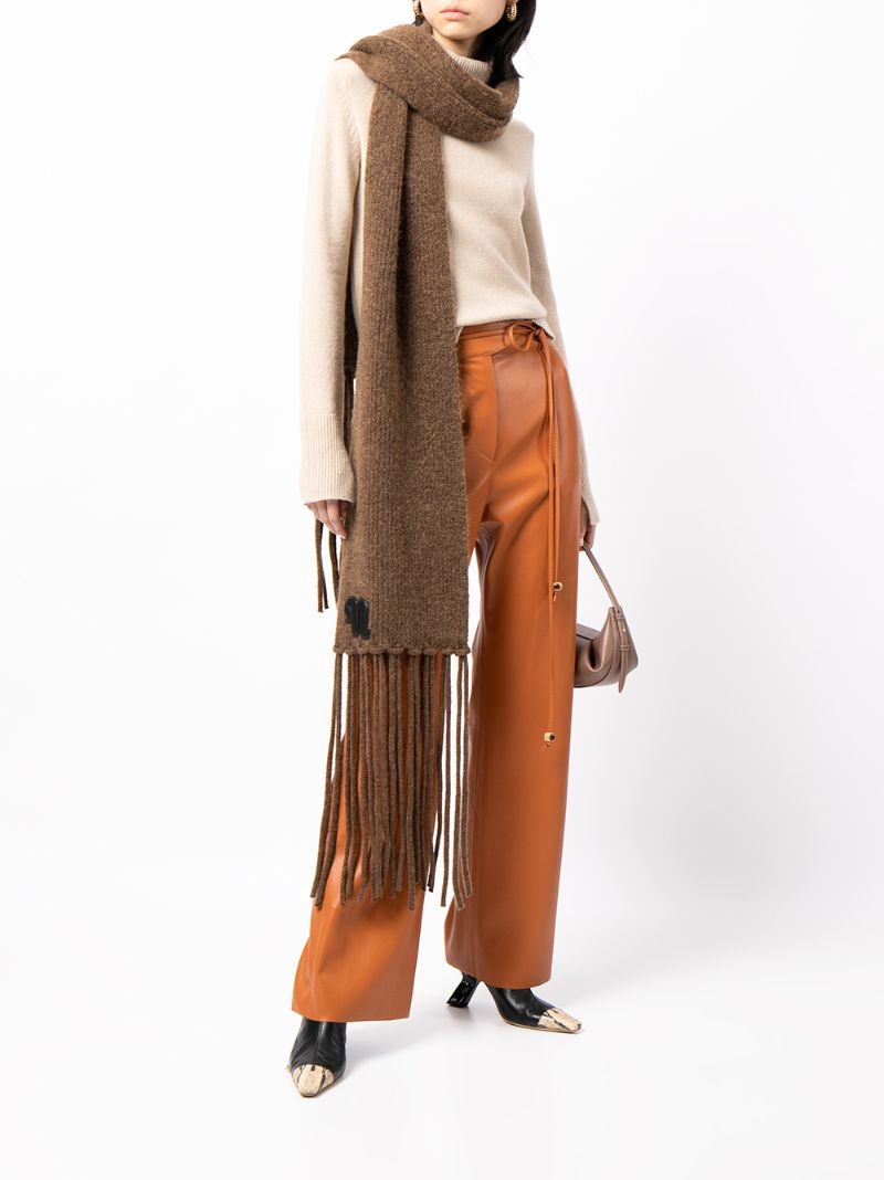 Levi Logo Patch Fringed Scarf