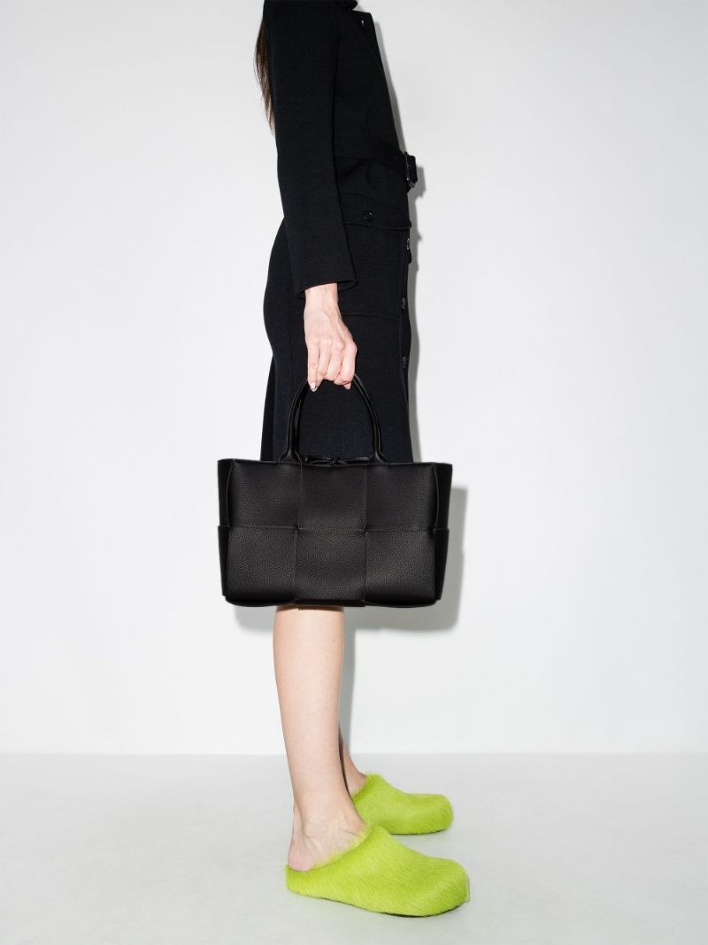 Black Arco Leather Tote Bag