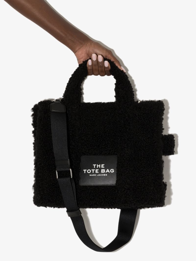 Black Teddy Small Shearling Tote Bag