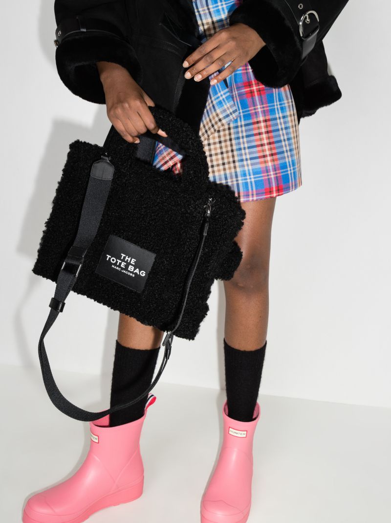 Black Teddy Small Shearling Tote Bag