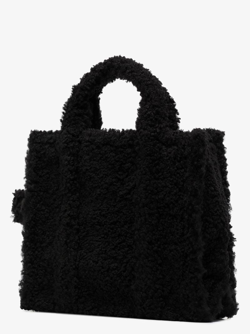 Black Teddy Small Shearling Tote Bag