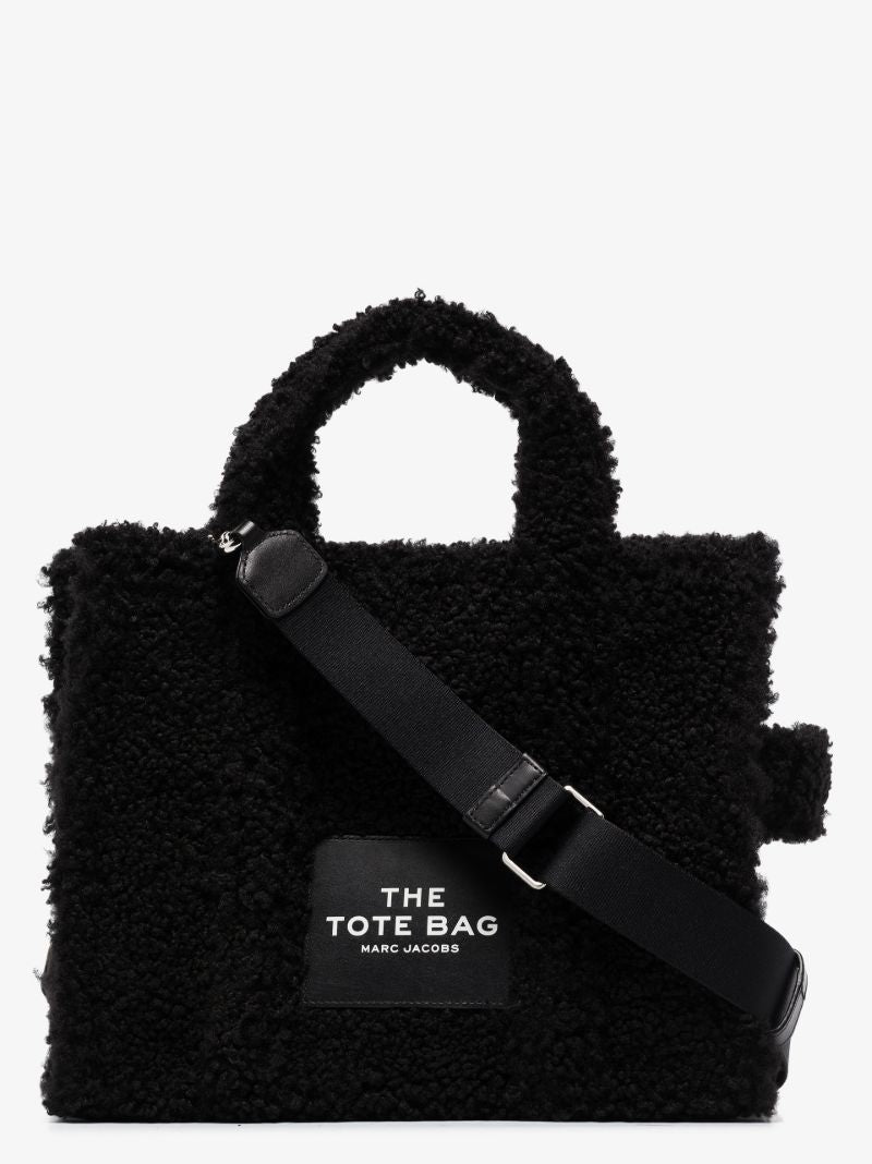 Black Teddy Small Shearling Tote Bag