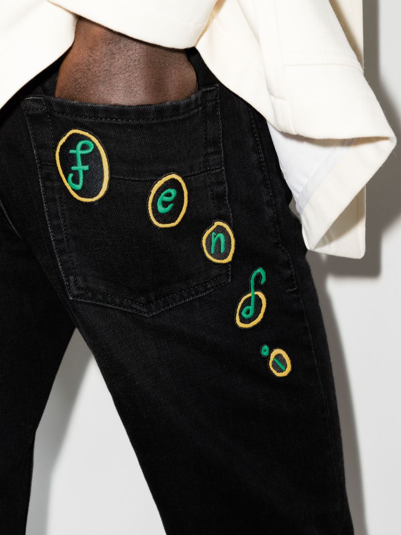 Logo Patch Slim Leg Jeans