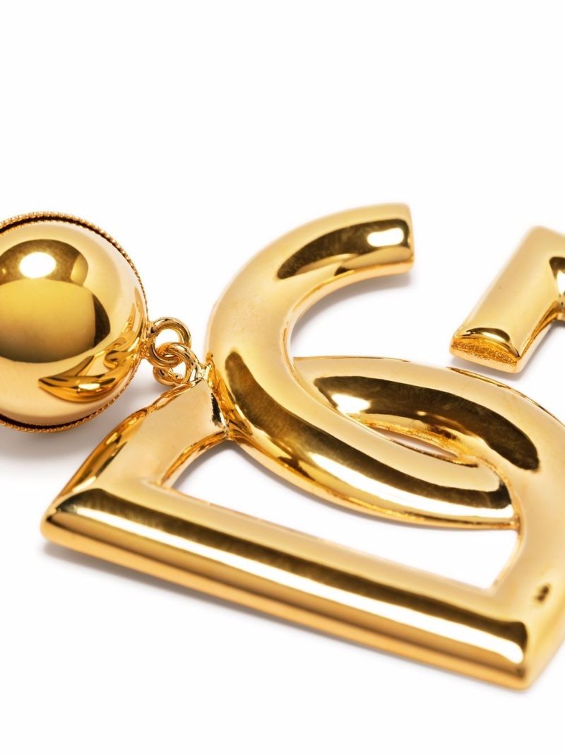 Gold-tone Oversized Logo Clip-on Earrings