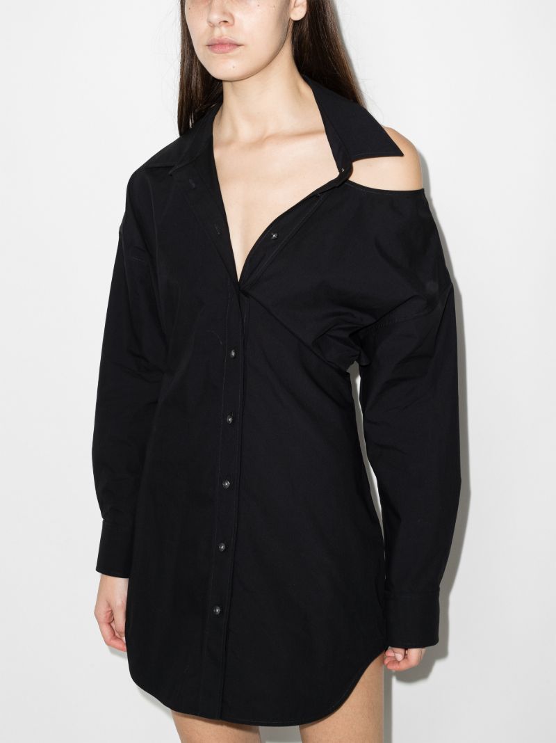 Cutout Shoulder Mini Shirt Dress