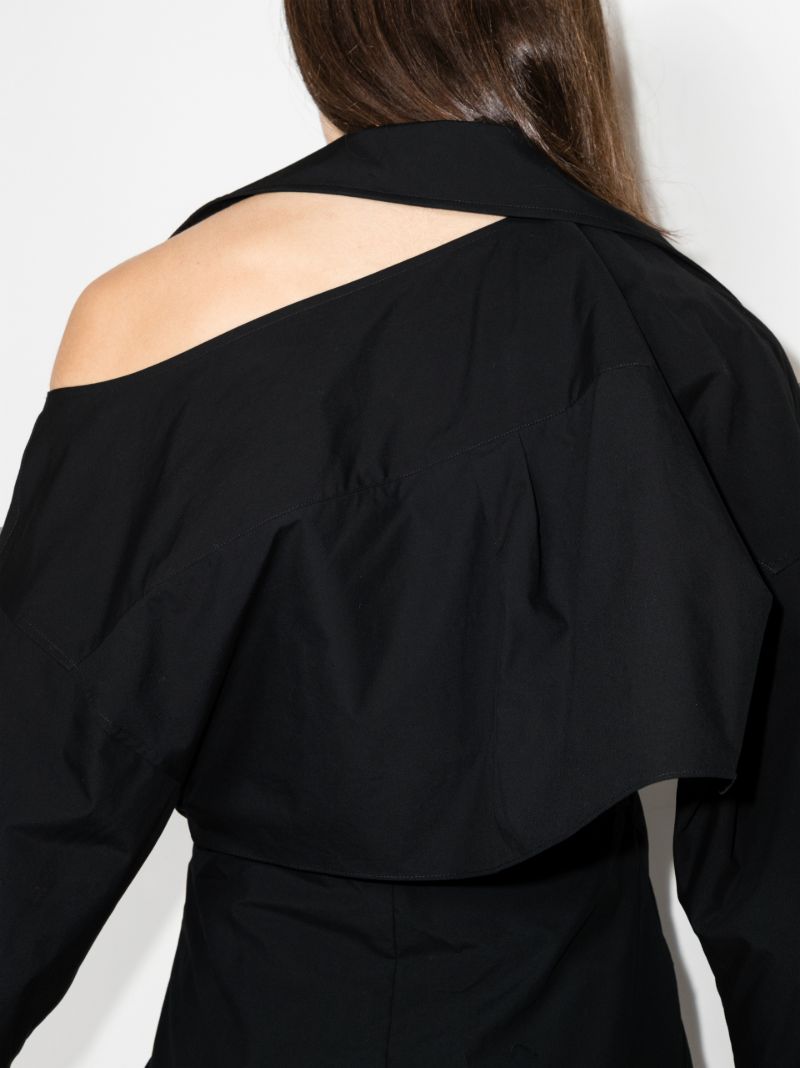 Cutout Shoulder Mini Shirt Dress