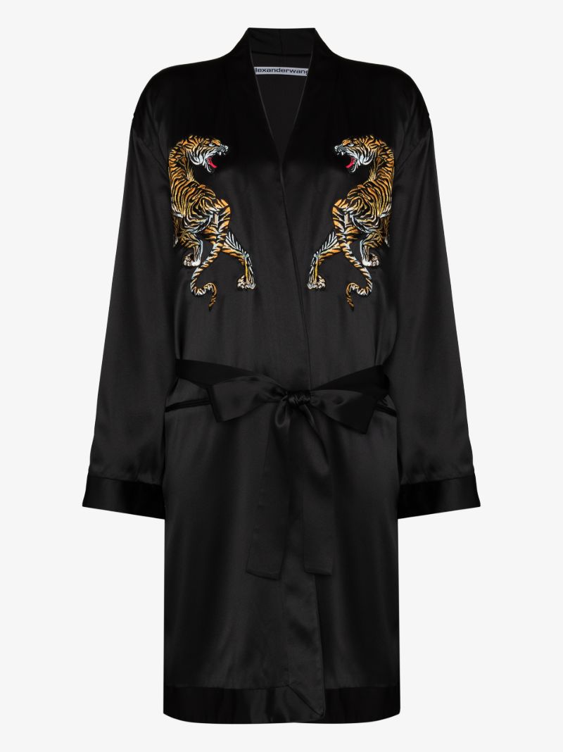 Tiger Embroidered Silk Robe