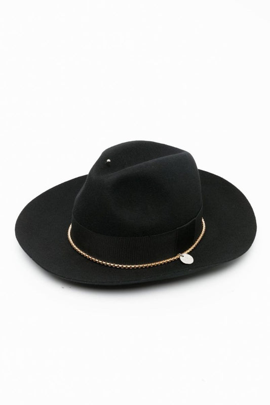 Black Wool Fedora Hat