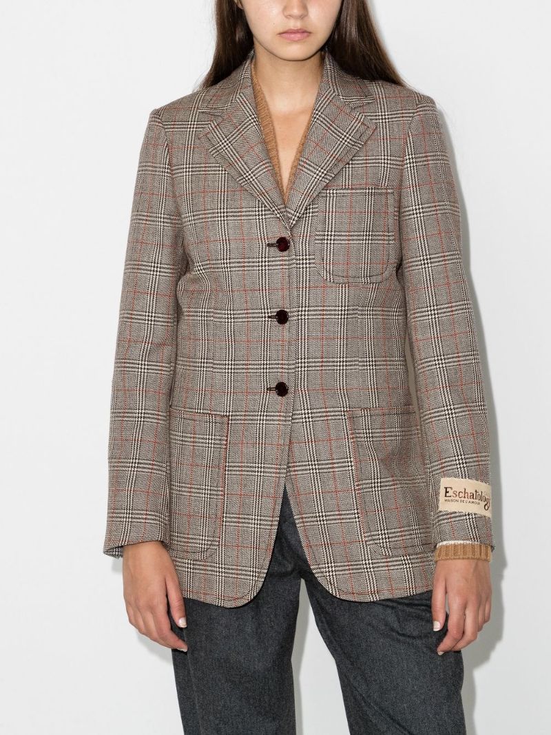 Checked Single-breasted Blazer