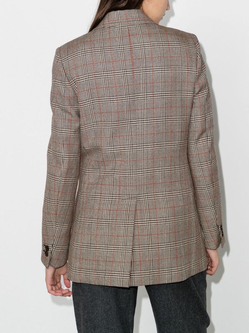 Checked Single-breasted Blazer