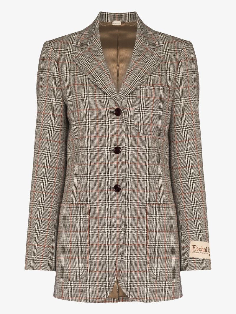 Checked Single-breasted Blazer