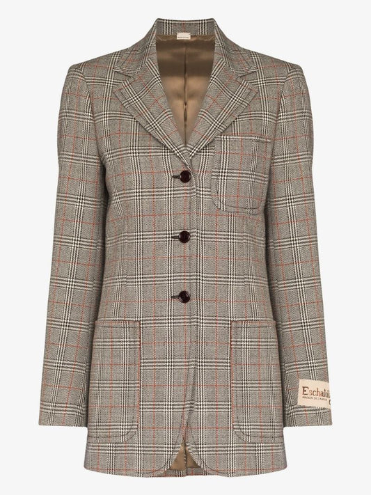 Checked Single-breasted Blazer