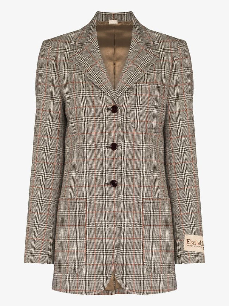 Checked Single-breasted Blazer