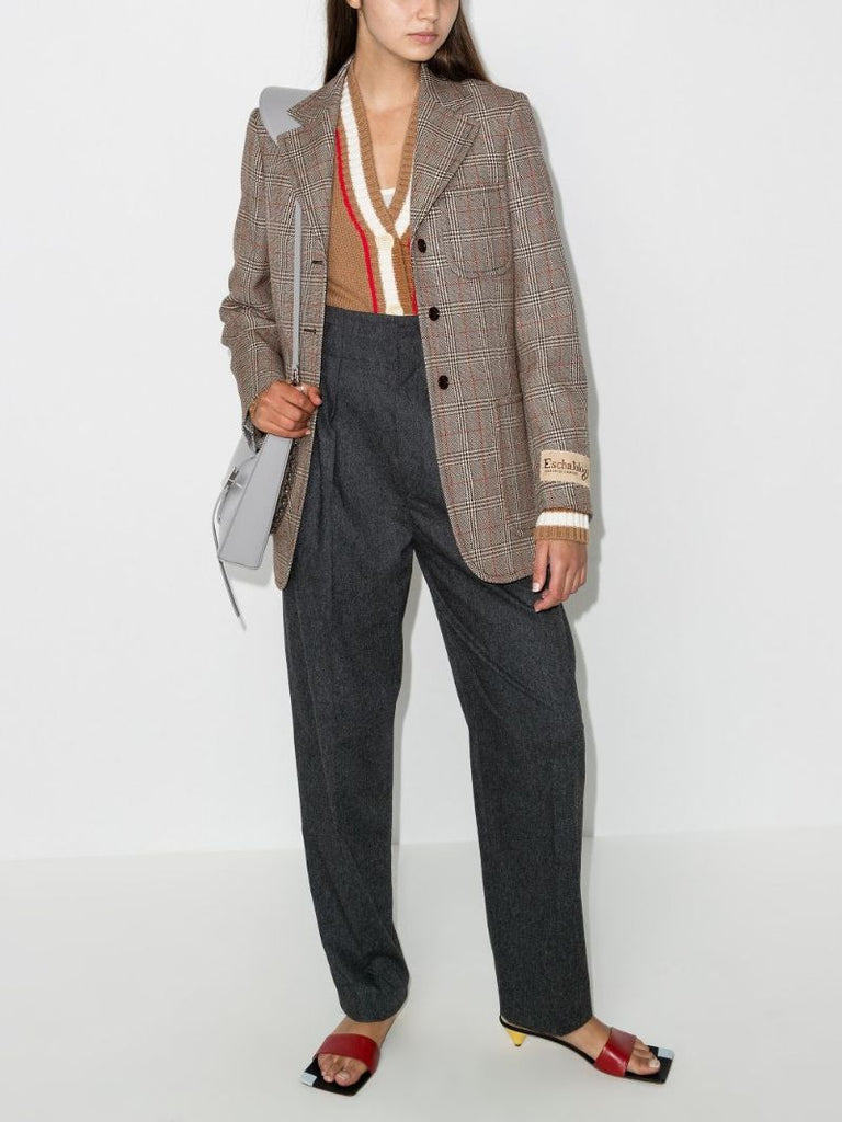 Checked Single-breasted Blazer