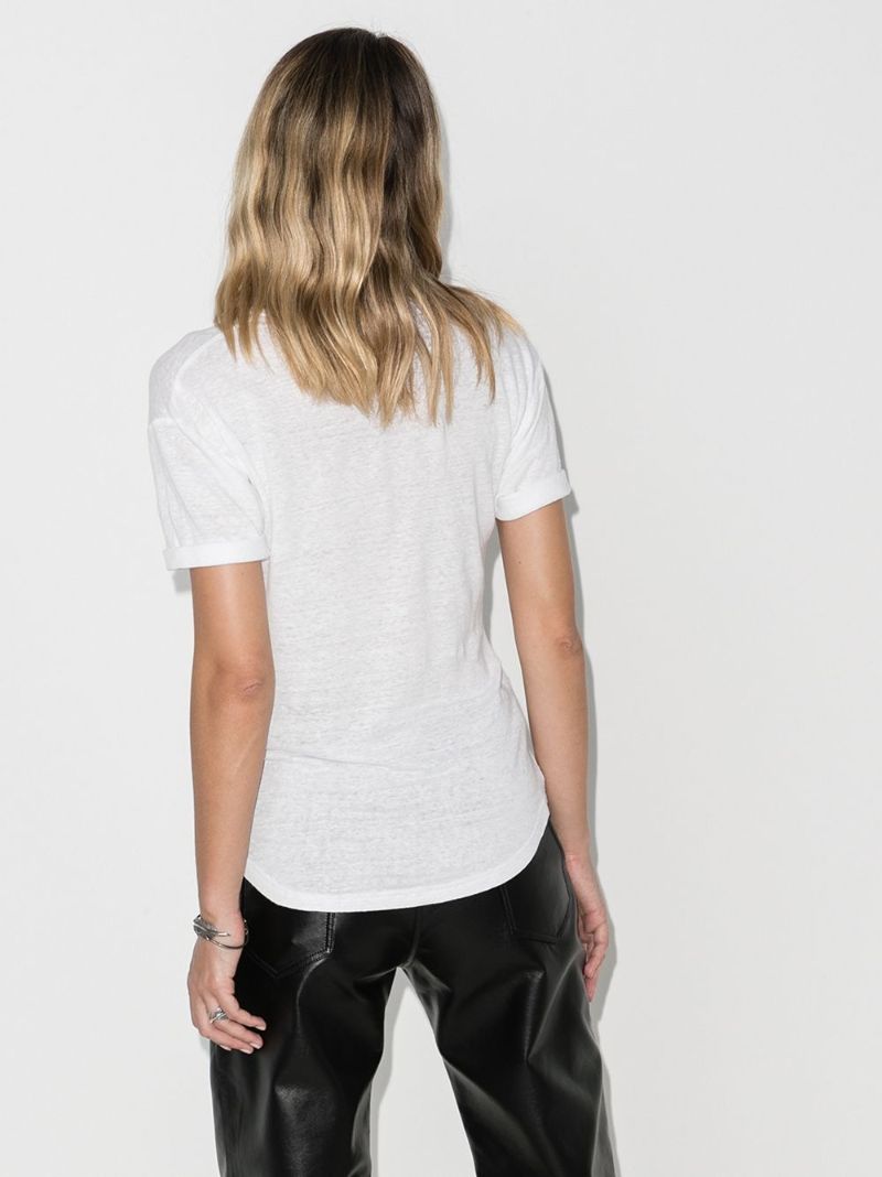 White Logo Print T-shirt