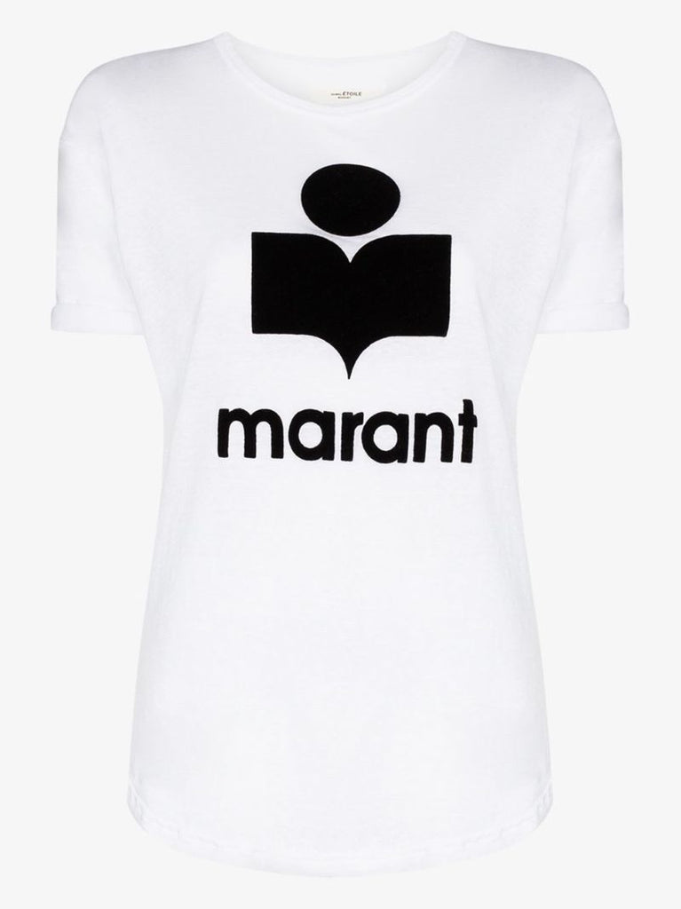 White Logo Print T-shirt